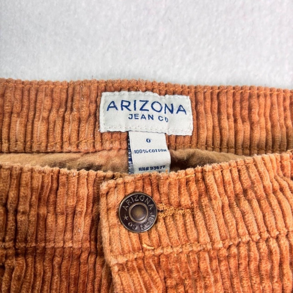 Arizona Jean Co Corduroy Wide Leg Pants Size 0 Orange Retro - Picture 3 of 8